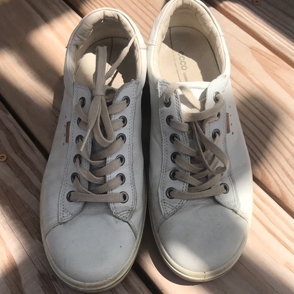 ecco white leather sneakers